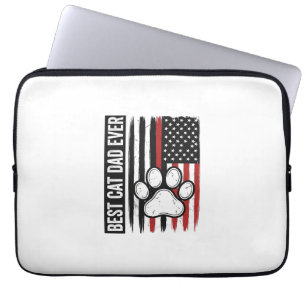 Best Cat Dad Ever Patriotic Paw Flag Design_1 Laptop Sleeve