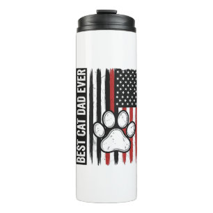 Best Cat Dad Ever Patriotic Paw Flag Design_1 Thermal Tumbler