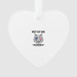 Best Cat Dad Ever Patriotic Vintage Cat Design_1 Ornament
