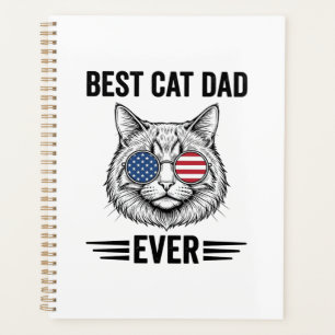 Best Cat Dad Ever Patriotic Vintage Cat Design_1 Planner