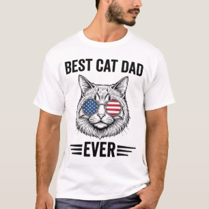 Best Cat Dad Ever Patriotic Vintage Cat Design_1 T-Shirt