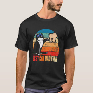 Best Cat Dad Ever Paw Fist Bump Fathers Day T-Shirt