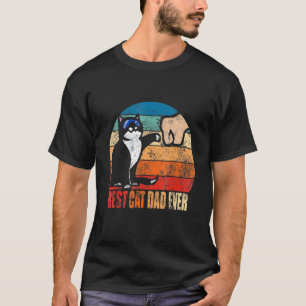 Best Cat Dad Ever Paw Fist Bump Fathers Day Tee