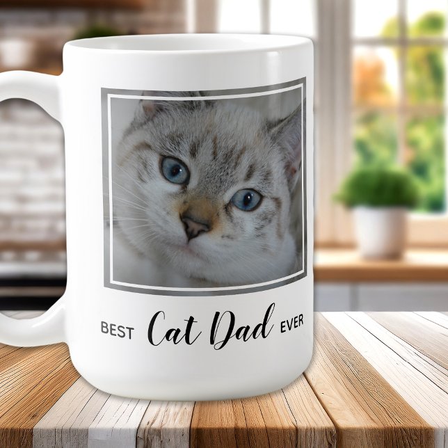 Best Cat Dad Ever- Personalised Cute Pet Cat Photo Coffee Mug (Creator Uploaded)