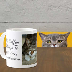 Best Cat Dad Ever Personalised Photo Coffee Mug