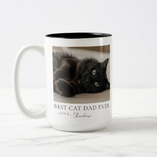 Best Cat Dad Ever Pet Parent Double Sided Photo Two-Tone Coffee Mug