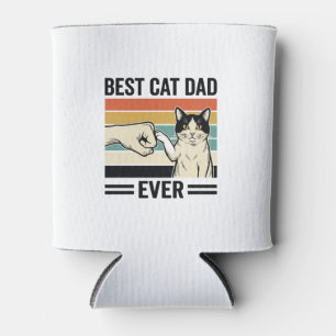 Best Cat Dad Ever Retro Cat Fist Bump Shirt_1 Can Cooler