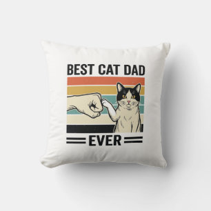 Best Cat Dad Ever Retro Cat Fist Bump Shirt_1 Cushion