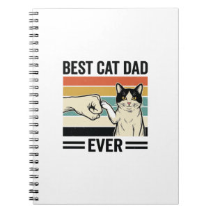 Best Cat Dad Ever Retro Cat Fist Bump Shirt_1 Notebook