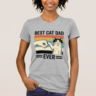 Best Cat Dad Ever Retro Cat Fist Bump Shirt_1 T-Shirt