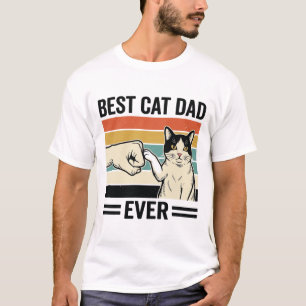 Best Cat Dad Ever Retro Cat Fist Bump Shirt_1 T-Shirt