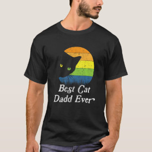 Best Cat Dad Ever Retro Eighties Style Cat Retro D T-Shirt
