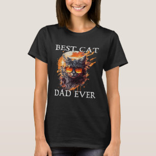 Best Cat Dad Ever Retro Grunge Cat Owner Cat T-Shirt
