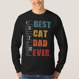 Best Cat Dad Ever Retro Vintage With meowing kitte T-Shirt