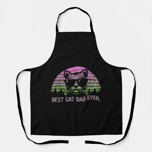 Best Cat Dad Ever Shirt Apron (Front)