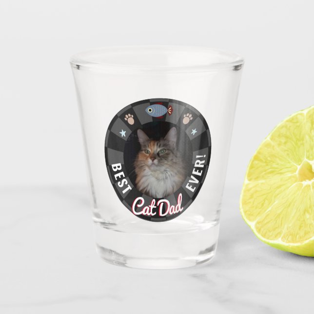 Best Cat Dad Ever Shot Glass (Front)