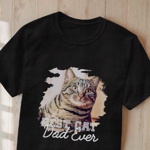 Best Cat Dad Ever Simple Modern Grunge Cool Photo T-Shirt