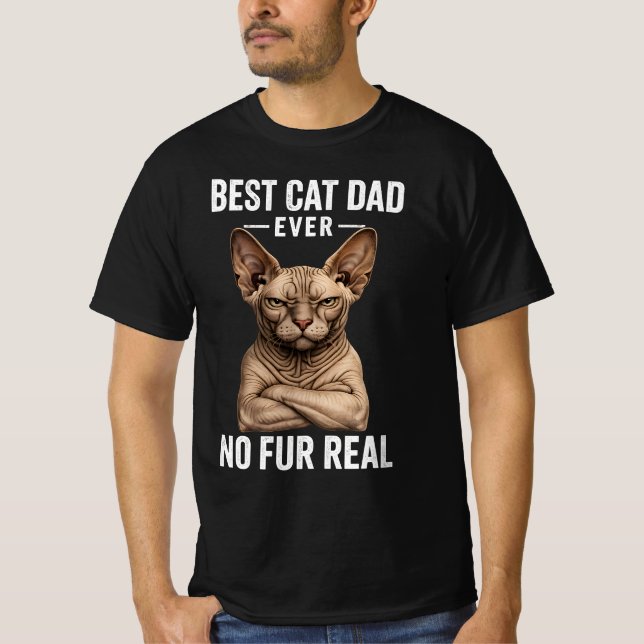 Best Cat Dad Ever Sphynx Cat Shirt (Front)