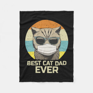 Best Cat Dad Ever Sunglasses Face Mask Gift Fleece Blanket
