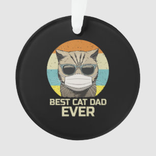 Best Cat Dad Ever   Sunglasses Face Mask Gift Ornament