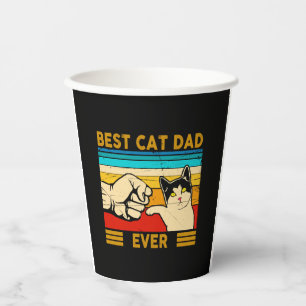 Best Cat Dad Ever T Shirt Funny Cat Dad Father Paper Cups
