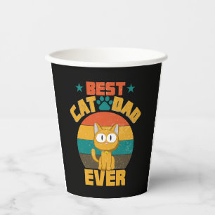 Best Cat Dad Ever T-Shirt Funny Cat Daddy Father Paper Cups