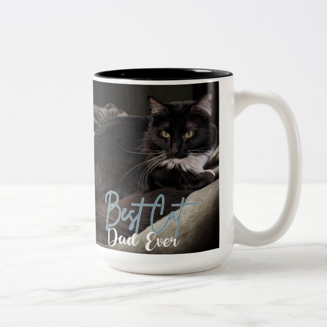 Best Cat Dad Ever Two-Tone Coffee Mug (Right)