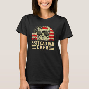 Best Cat Dad Ever Us Flag Vintage Cat Fathers Day T-Shirt