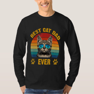 Best Cat Dad Ever   Vintage Cat Dad Father's Day T-Shirt
