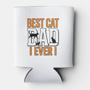 Best Cat Dad Ever Vintage Cat Father Shirt Design_ Can Cooler