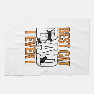 Best Cat Dad Ever Vintage Cat Father Shirt Design_ Tea Towel
