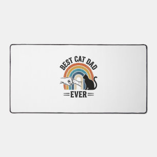 Best Cat Dad Ever Vintage Cat Lover Design_1 Desk Mat