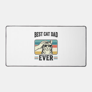 Best Cat Dad Ever Vintage Cat Lover Design_1 Desk Mat