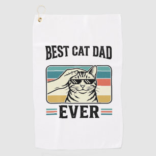 Best Cat Dad Ever Vintage Cat Lover Design_1 Golf Towel