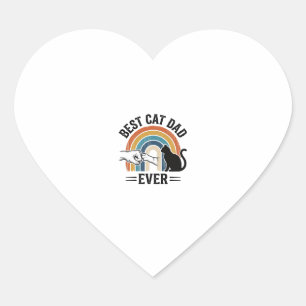Best Cat Dad Ever Vintage Cat Lover Design_1 Heart Sticker