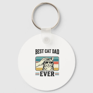 Best Cat Dad Ever Vintage Cat Lover Design_1 Key Ring