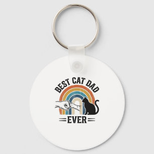 Best Cat Dad Ever Vintage Cat Lover Design_1 Key Ring