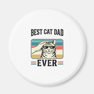 Best Cat Dad Ever Vintage Cat Lover Design_1 Magnet