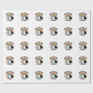 Best Cat Dad Ever Vintage Cat Lover Design_1 Wrapping Paper