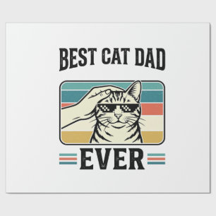 Best Cat Dad Ever Vintage Cat Lover Design_1 Wrapping Paper