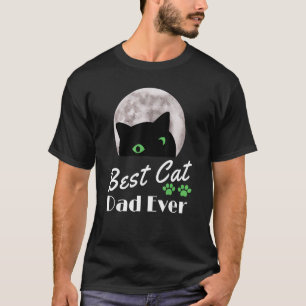Best Cat Dad Ever Vintage Cat Retro Full Moon blac T-Shirt