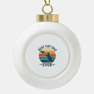 Best Cat Dad Ever Vintage Cat Shirt Design_1 Ceramic Ball Christmas Ornament