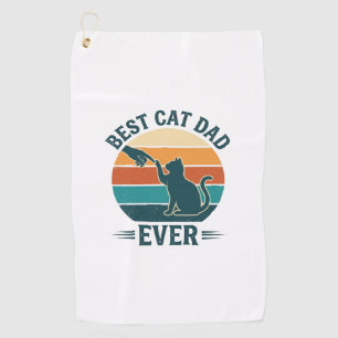 Best Cat Dad Ever Vintage Cat Shirt Design_1 Golf Towel