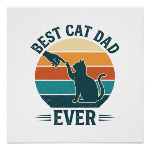 Best Cat Dad Ever Vintage Cat Shirt Design_1 Poster