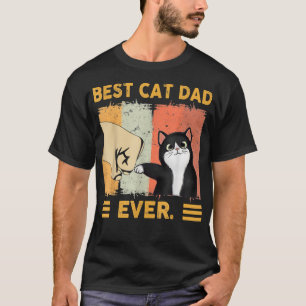 Best Cat Dad Ever, Vintage Retro Cat Dad, Kitten F T-Shirt