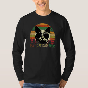 Best Cat Dad Ever Vintage Retro Cat Father Men T-Shirt
