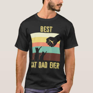 Best Cat Dad Ever Vintage Retro Cat Fist Bump T-Shirt