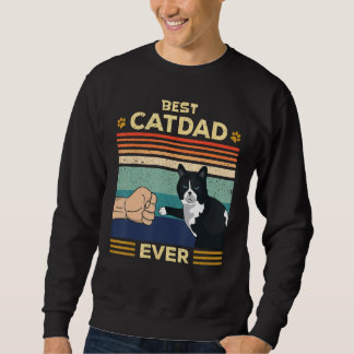 Best Cat Dad Ever Vintage Retro Cat Gifts Men Fath Sweatshirt