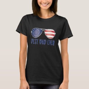 Best Cat Dad Ever With Us American Flag Awesome Da T-Shirt