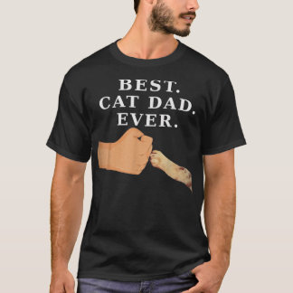 Best Cat Dad  Father & Kitty Paw Fist Bump Tee 